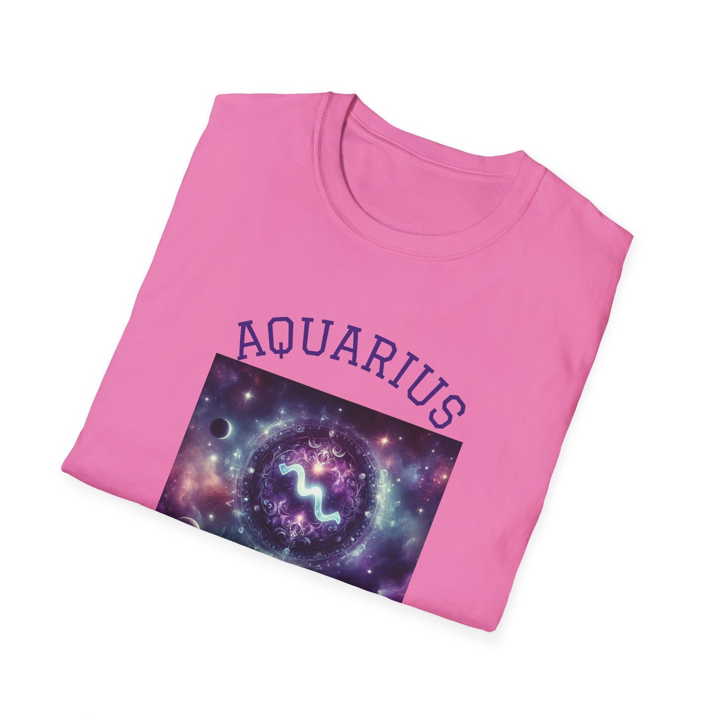Aquarius Galaxy Softstyle T-Shirt | Unique Zodiac Astrology Tee, Great for Birthdays, Cosmic Lovers, and Astrology Enthusiasts