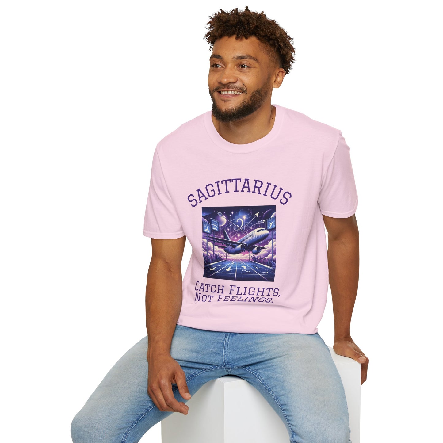 Sagittarius Graphic T-Shirt, Astrology Tee, Zodiac Shirt, Catch Flights Not Feelings, Unisex Horoscope Apparel, Gift for Sagittarius