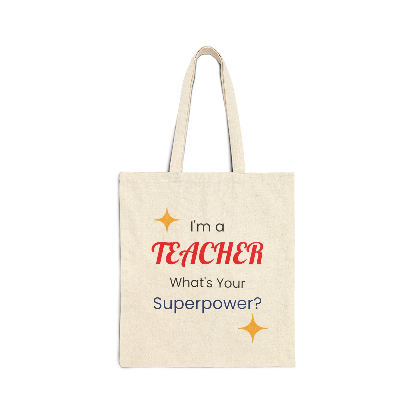 Teacher Superpower Canvas Tote Bag, Gift for Educators, Eco-Friendly Shopping Bag, Funny Teacher Tote, Classroom Essentials