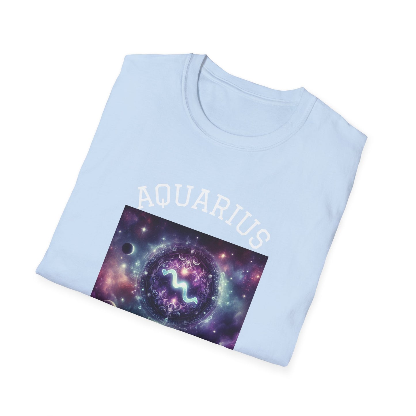 Aquarius Galaxy Softstyle T-Shirt | Unique Zodiac Astrology Tee, Great for Birthdays, Cosmic Lovers, and Astrology Enthusiasts