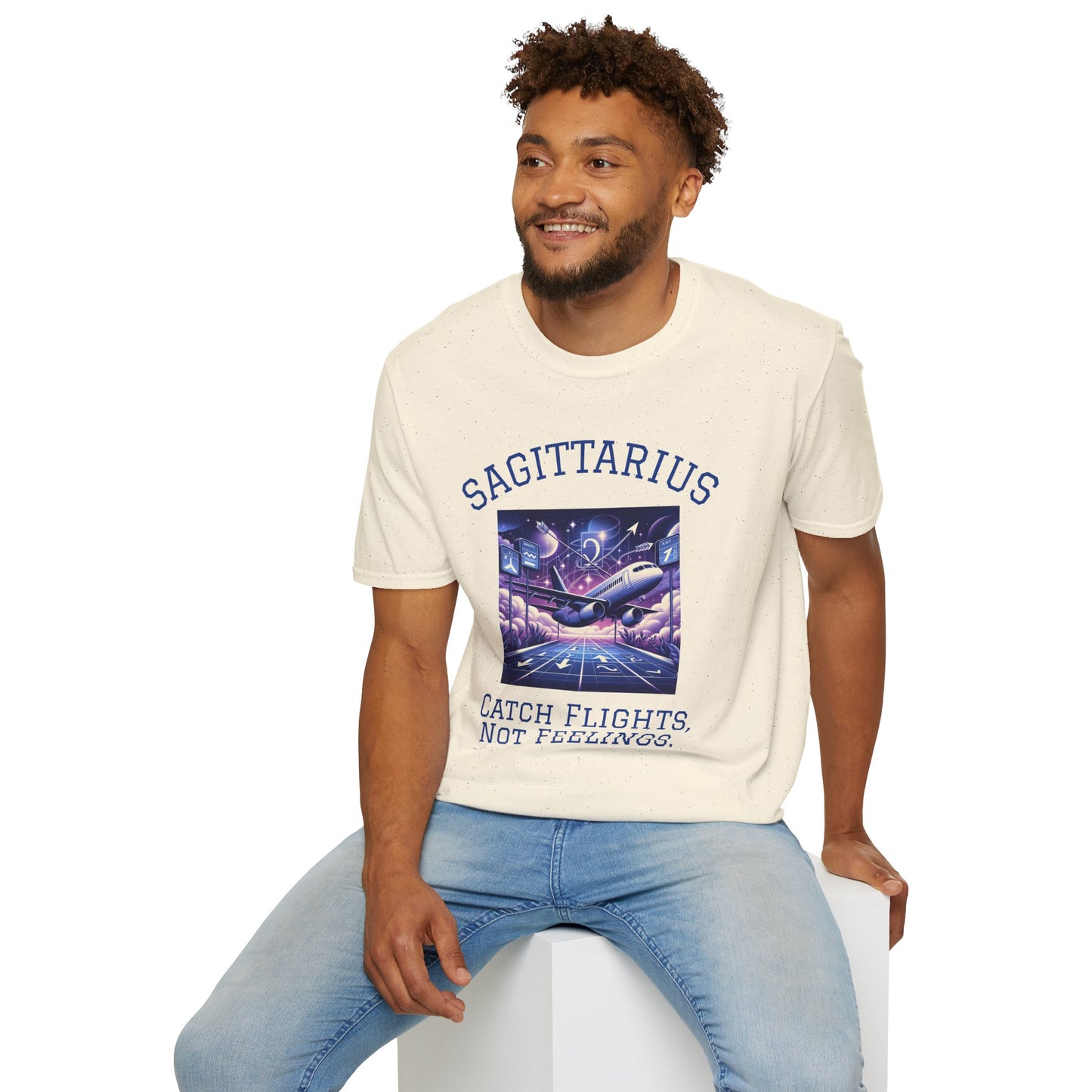 Sagittarius Graphic T-Shirt, Astrology Tee, Zodiac Shirt, Catch Flights Not Feelings, Unisex Horoscope Apparel, Gift for Sagittarius