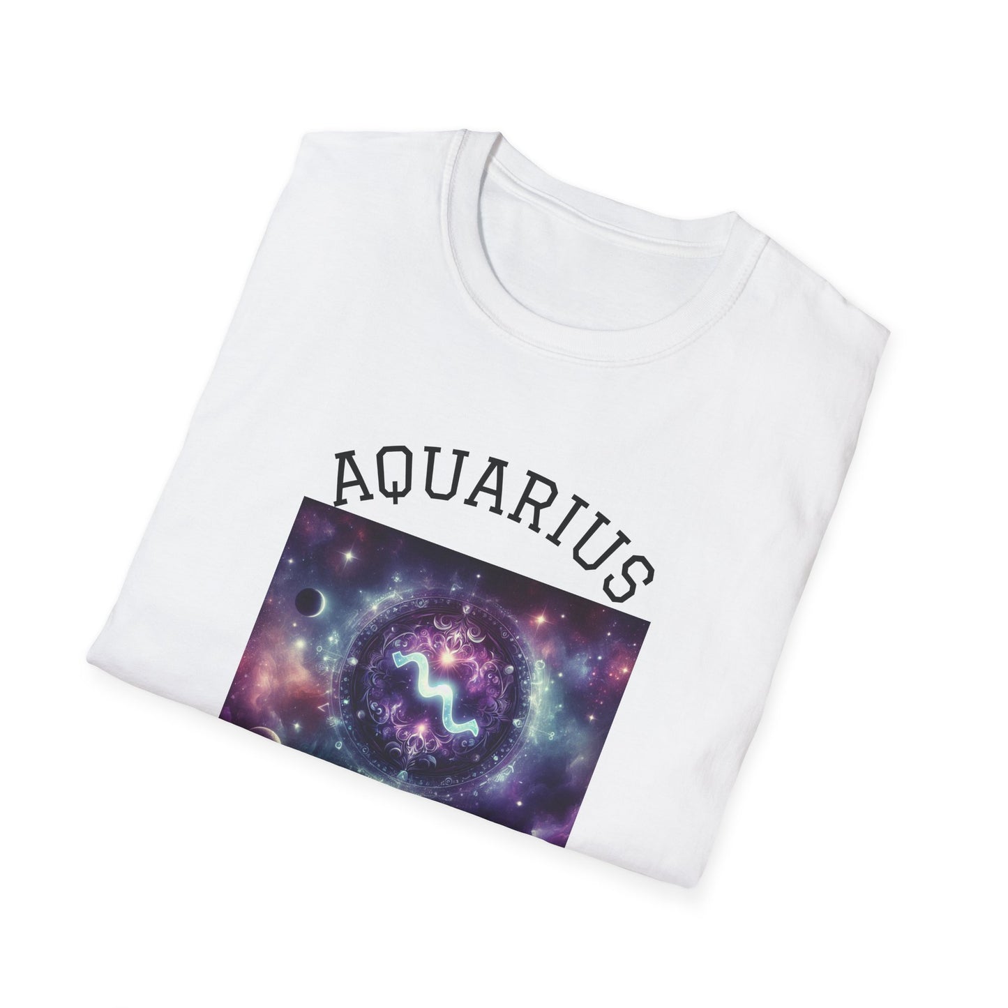 Aquarius Galaxy Softstyle T-Shirt | Unique Zodiac Astrology Tee, Great for Birthdays, Cosmic Lovers, and Astrology Enthusiasts