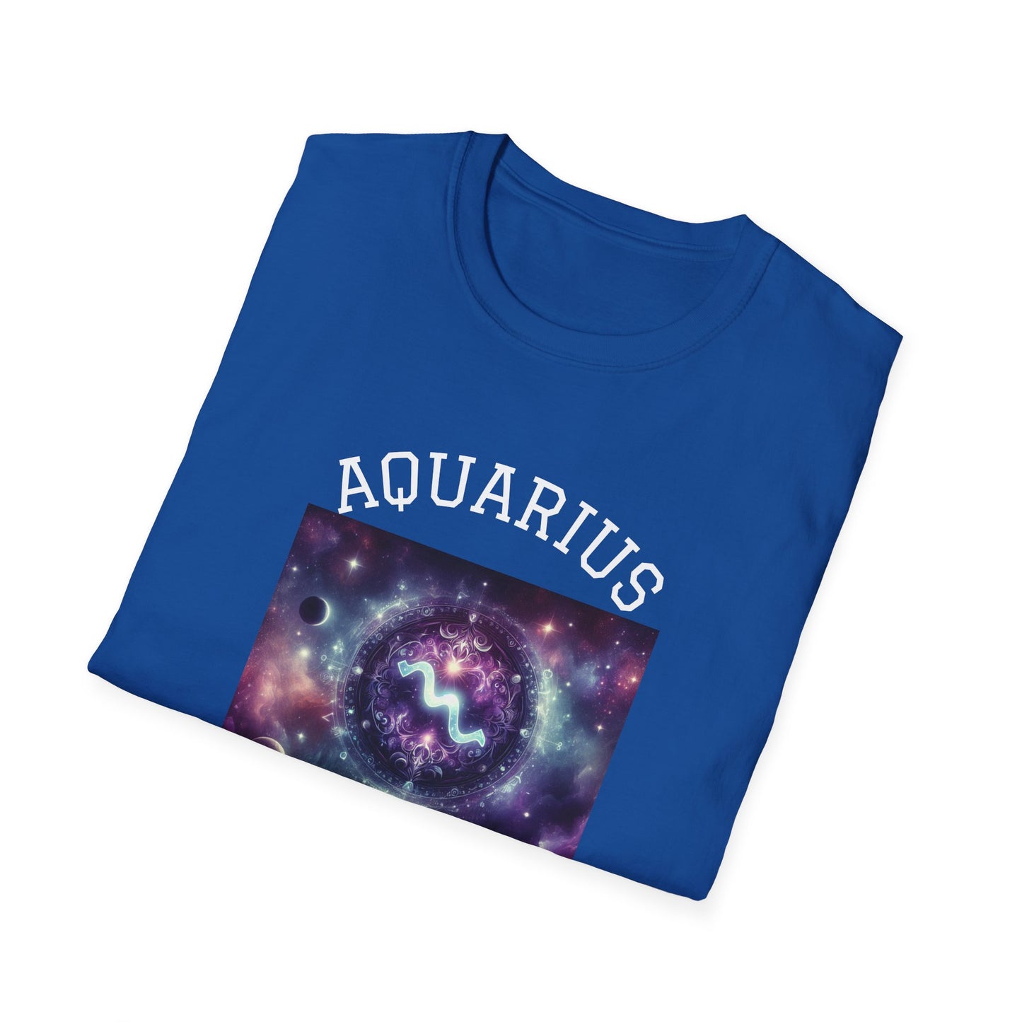 Aquarius Galaxy Softstyle T-Shirt | Unique Zodiac Astrology Tee, Great for Birthdays, Cosmic Lovers, and Astrology Enthusiasts