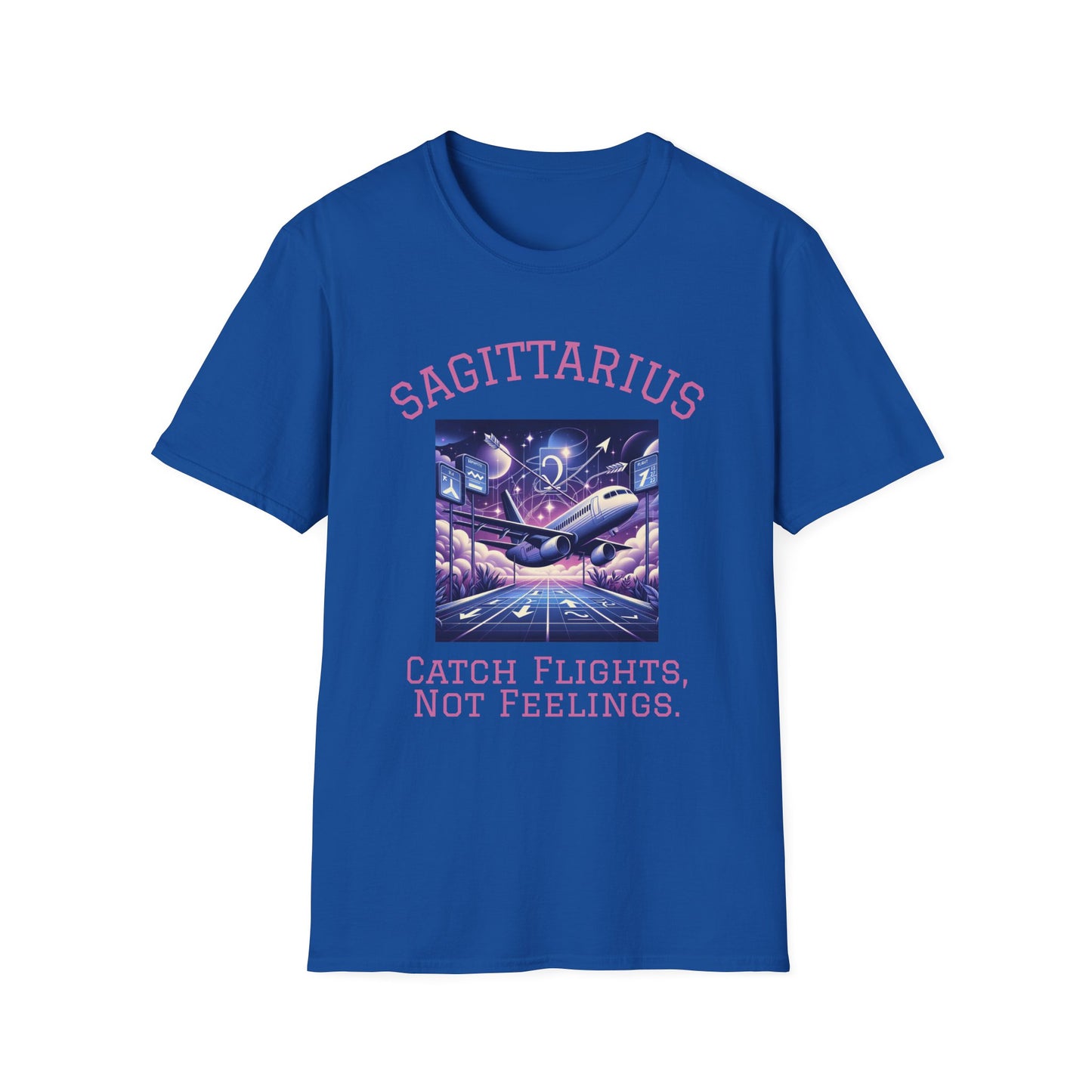 Sagittarius Graphic T-Shirt, Astrology Tee, Zodiac Shirt, Catch Flights Not Feelings, Unisex Horoscope Apparel, Gift for Sagittarius