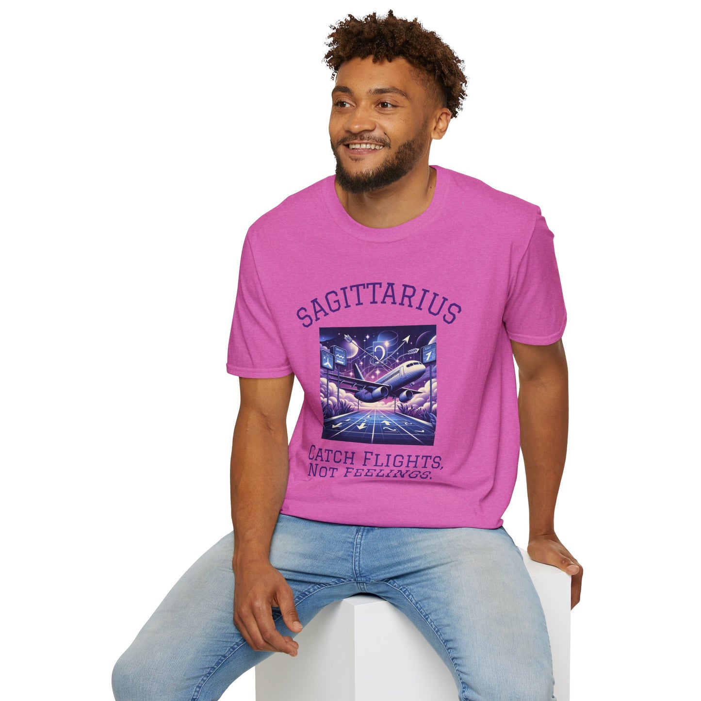 Sagittarius Graphic T-Shirt, Astrology Tee, Zodiac Shirt, Catch Flights Not Feelings, Unisex Horoscope Apparel, Gift for Sagittarius