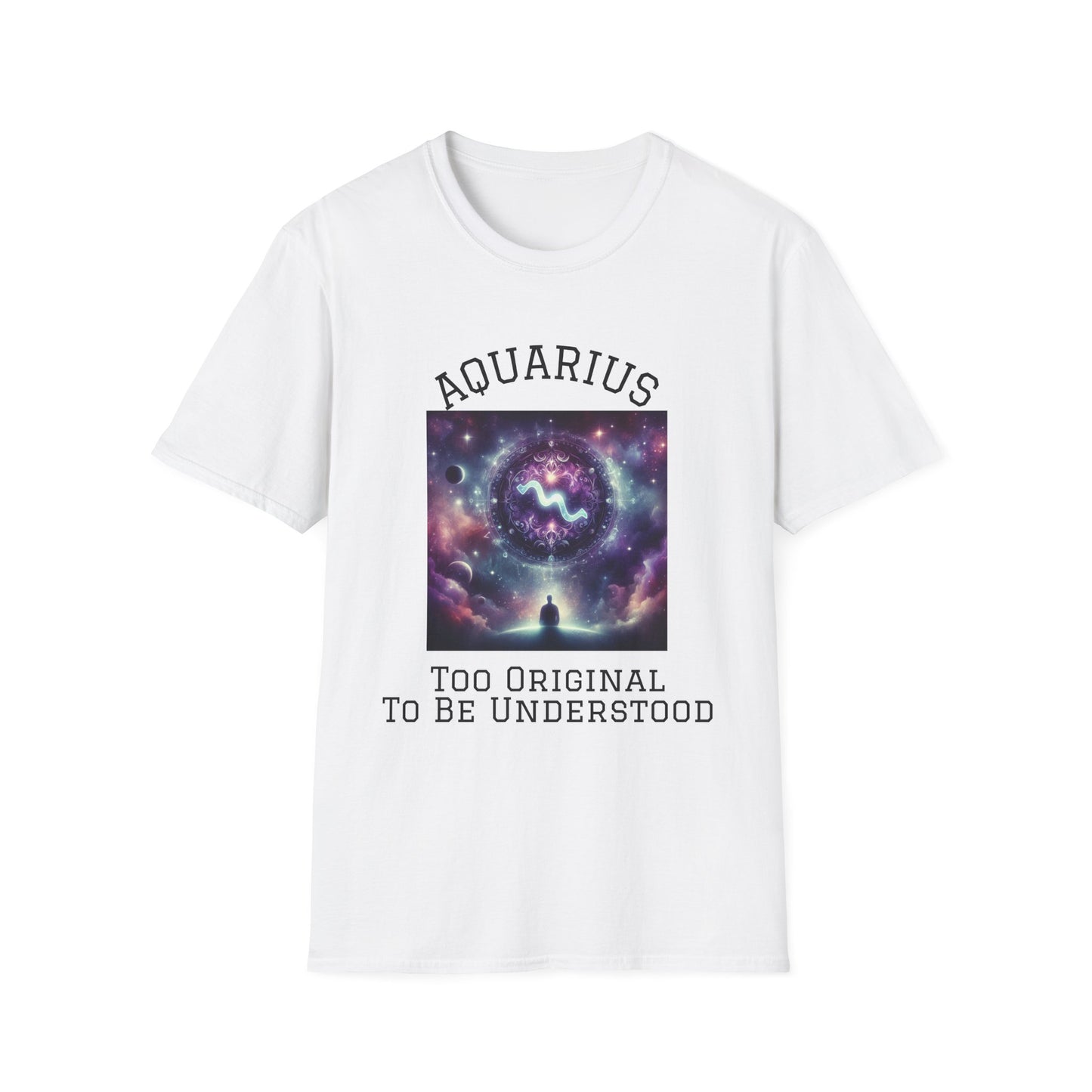 Aquarius Galaxy Softstyle T-Shirt | Unique Zodiac Astrology Tee, Great for Birthdays, Cosmic Lovers, and Astrology Enthusiasts