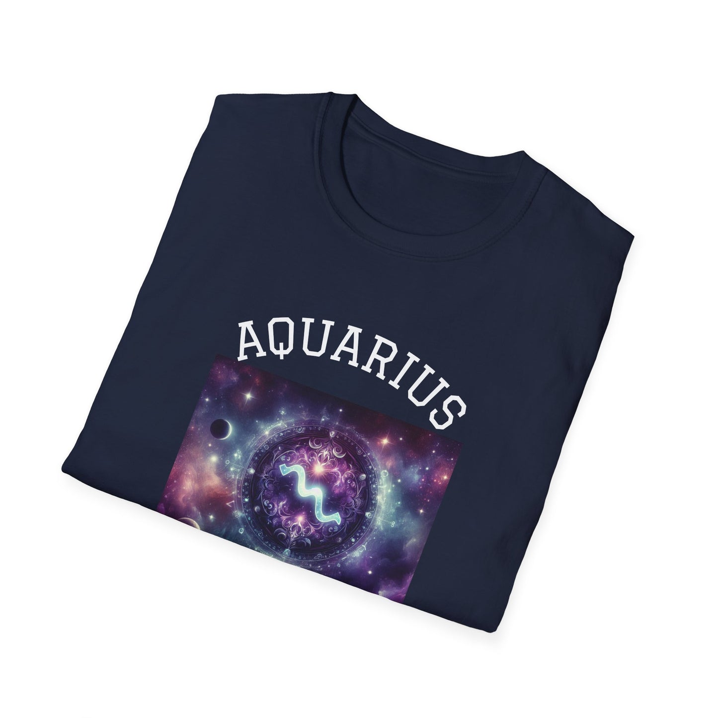 Aquarius Galaxy Softstyle T-Shirt | Unique Zodiac Astrology Tee, Great for Birthdays, Cosmic Lovers, and Astrology Enthusiasts
