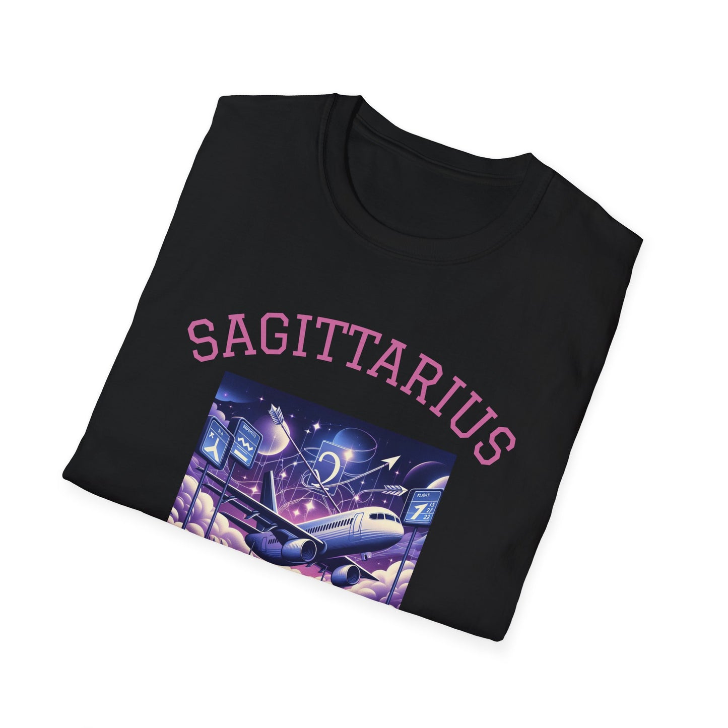 Sagittarius Graphic T-Shirt, Astrology Tee, Zodiac Shirt, Catch Flights Not Feelings, Unisex Horoscope Apparel, Gift for Sagittarius