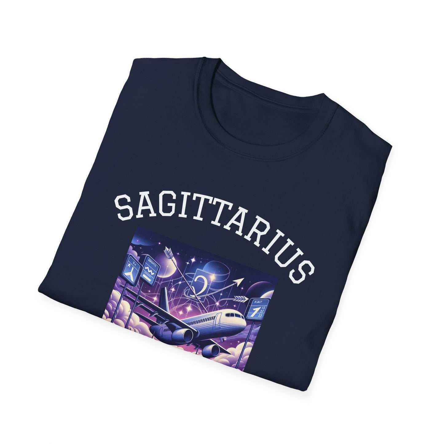Sagittarius Graphic T-Shirt, Astrology Tee, Zodiac Shirt, Catch Flights Not Feelings, Unisex Horoscope Apparel, Gift for Sagittarius