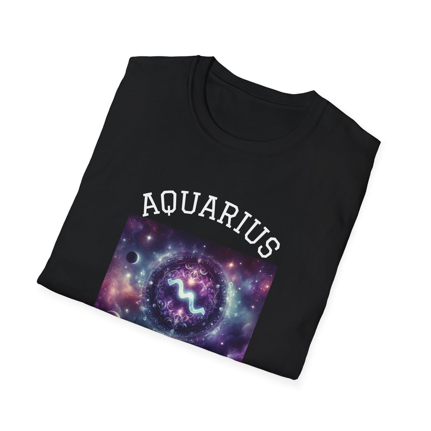 Aquarius Galaxy Softstyle T-Shirt | Unique Zodiac Astrology Tee, Great for Birthdays, Cosmic Lovers, and Astrology Enthusiasts