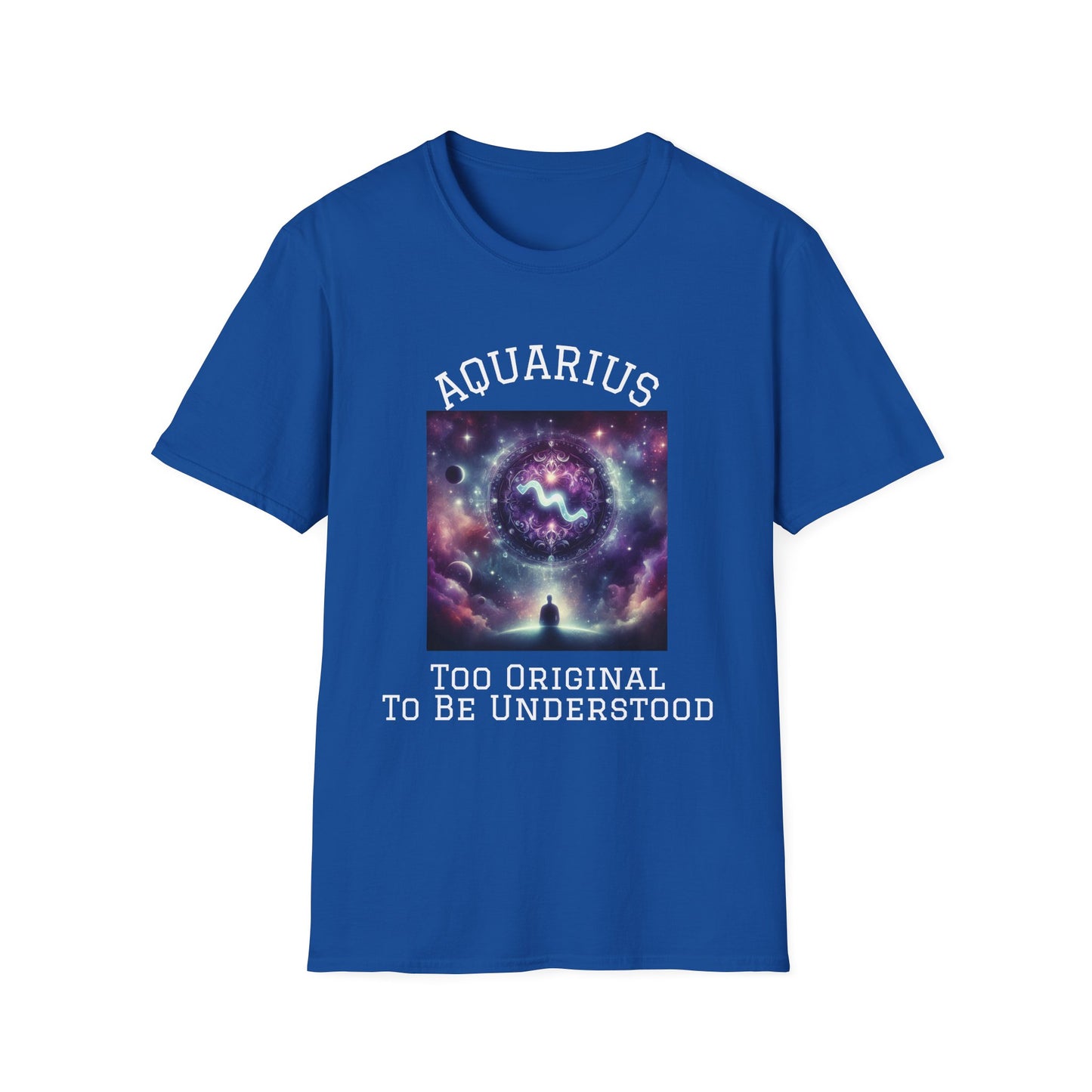 Aquarius Galaxy Softstyle T-Shirt | Unique Zodiac Astrology Tee, Great for Birthdays, Cosmic Lovers, and Astrology Enthusiasts