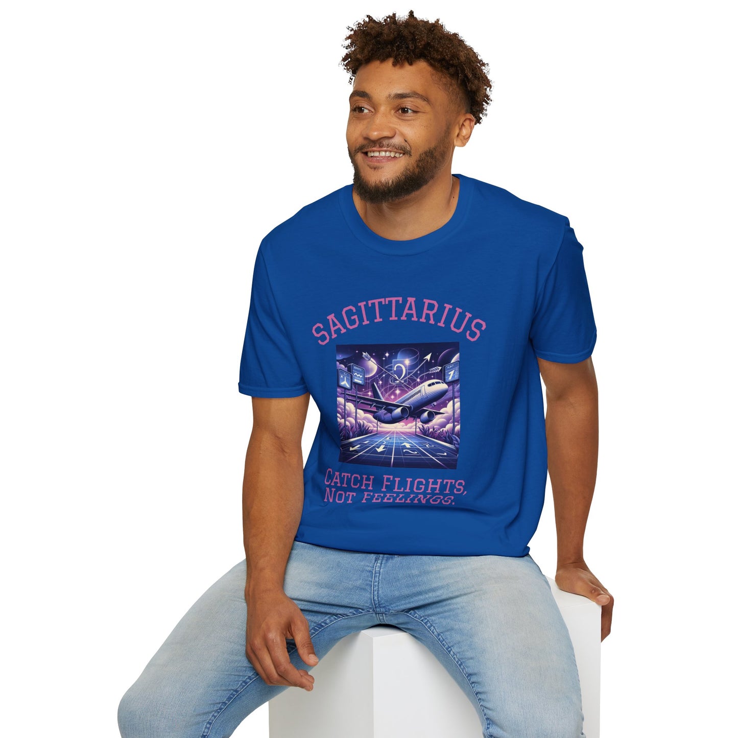 Sagittarius Graphic T-Shirt, Astrology Tee, Zodiac Shirt, Catch Flights Not Feelings, Unisex Horoscope Apparel, Gift for Sagittarius