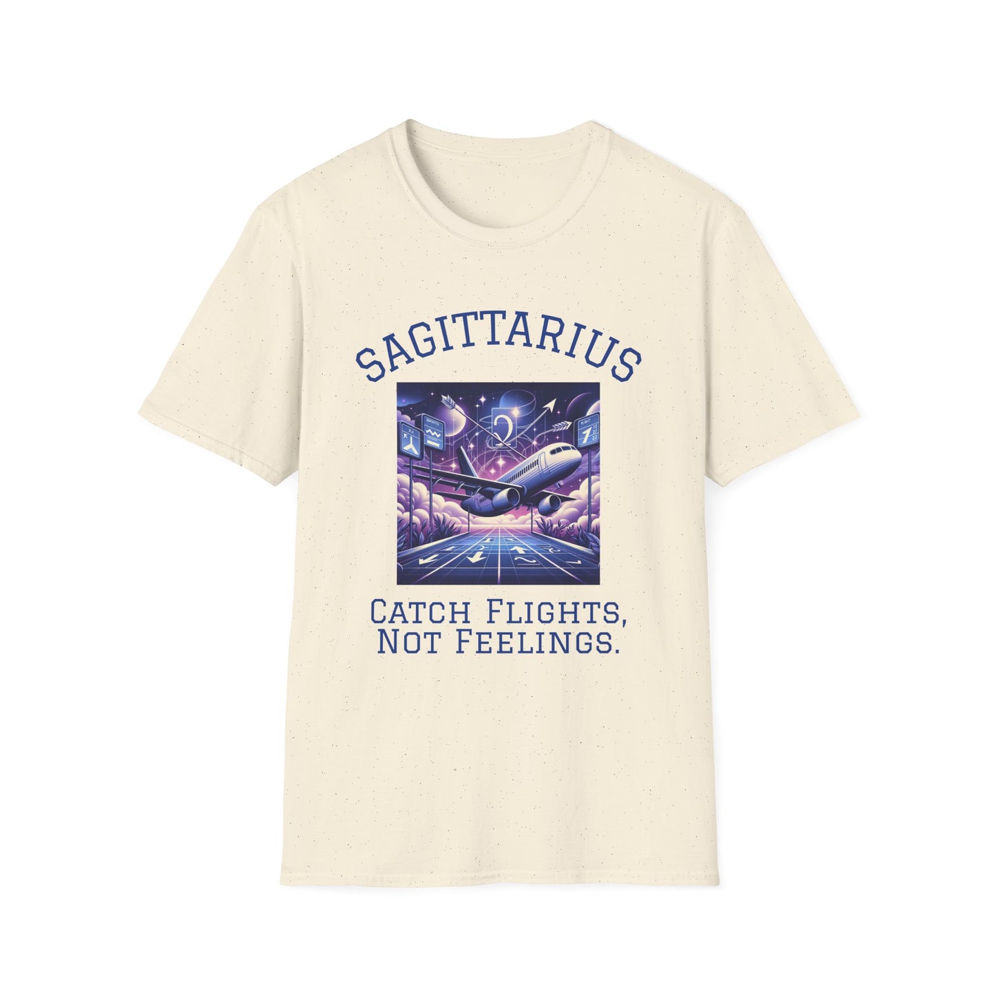 Sagittarius Graphic T-Shirt, Astrology Tee, Zodiac Shirt, Catch Flights Not Feelings, Unisex Horoscope Apparel, Gift for Sagittarius