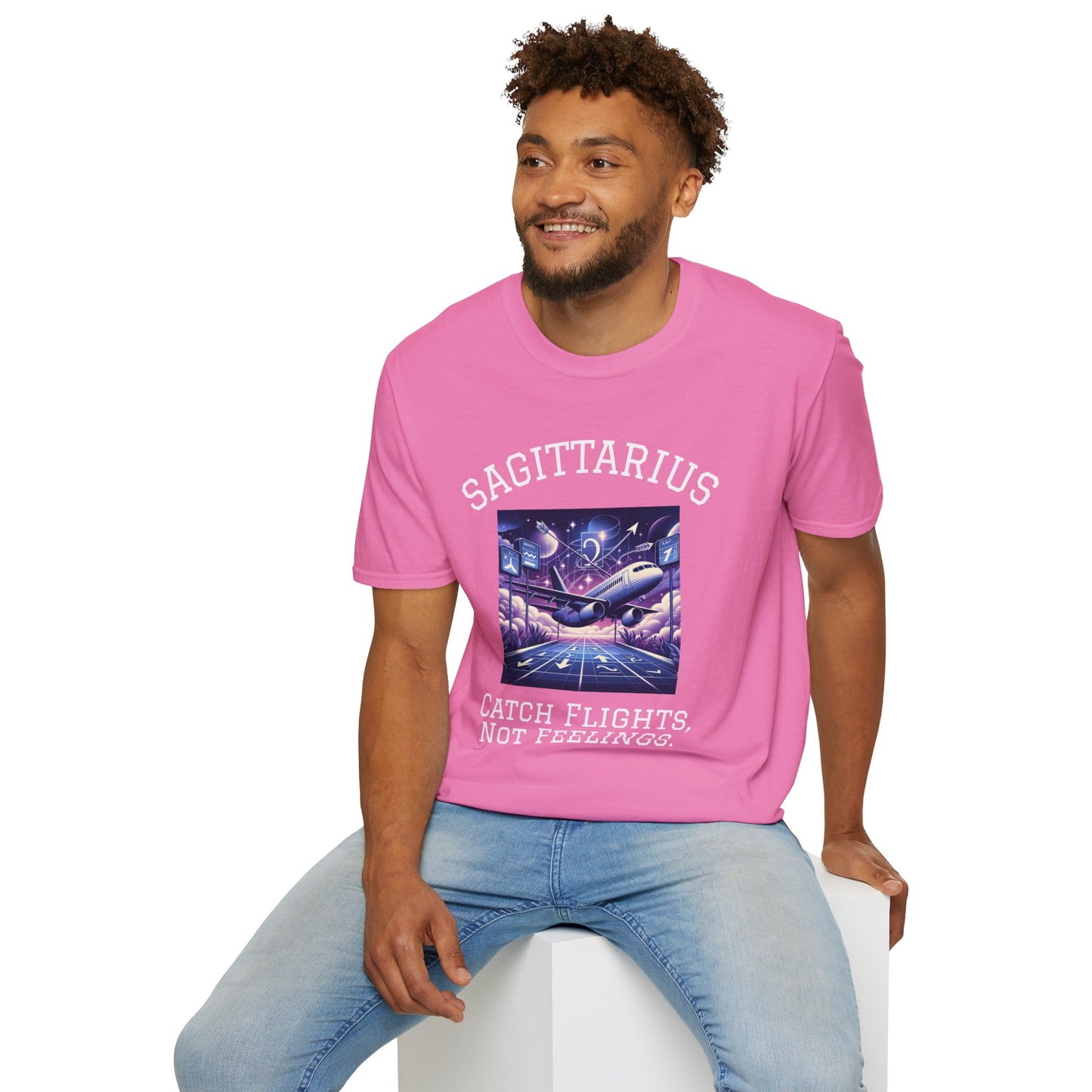 Sagittarius Graphic T-Shirt, Astrology Tee, Zodiac Shirt, Catch Flights Not Feelings, Unisex Horoscope Apparel, Gift for Sagittarius