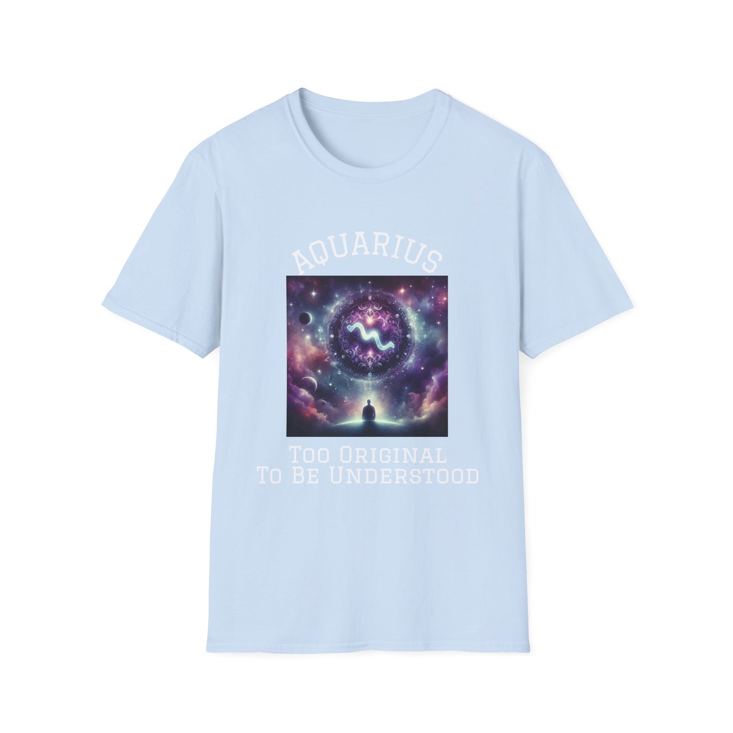 Aquarius Galaxy Softstyle T-Shirt | Unique Zodiac Astrology Tee, Great for Birthdays, Cosmic Lovers, and Astrology Enthusiasts