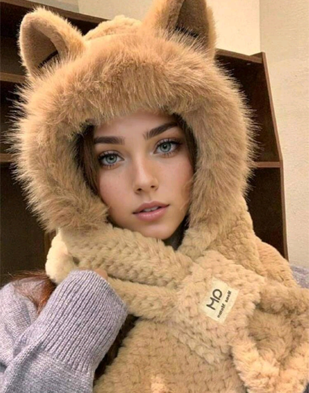 Fur Baby Hoodie Cat Ear Hat